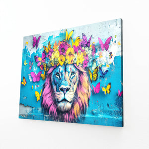 Lion Wall Art Floral Majesty | MusaArtGallery™