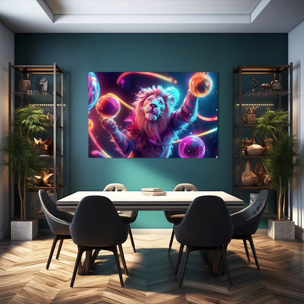 Lion Wall Art Galactic Juggler | MusaArtGallery™