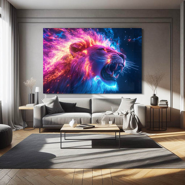 Lion Wall Art Inferno Glow | MusaArtGallery™