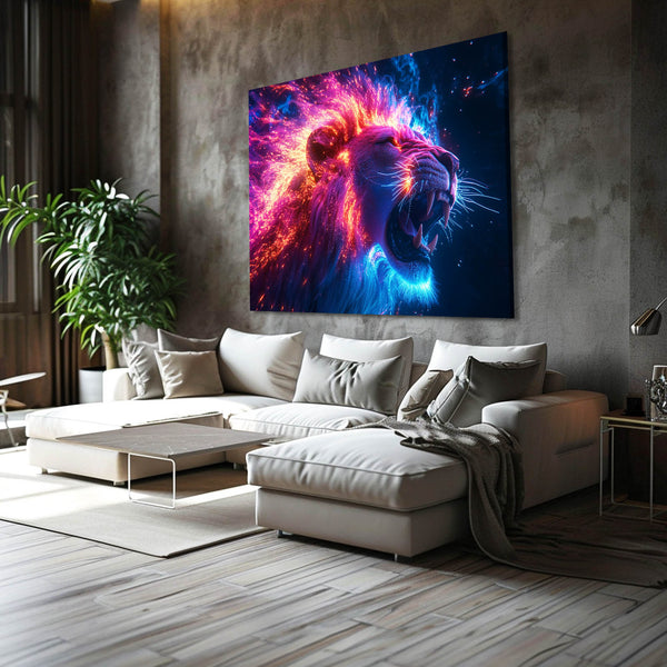 Lion Wall Art Inferno Glow | MusaArtGallery™