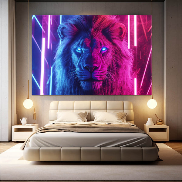 Lion Wall Art Neon Blaze | MusaArtGallery™