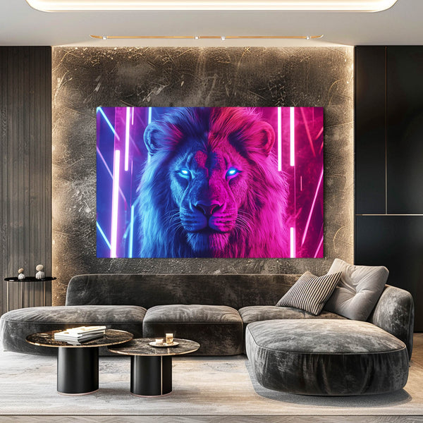 Lion Wall Art Neon Blaze | MusaArtGallery™