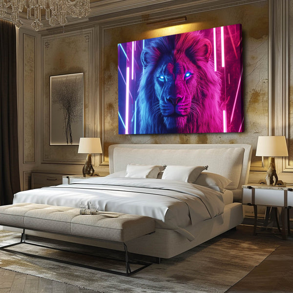 Lion Wall Art Neon Blaze | MusaArtGallery™