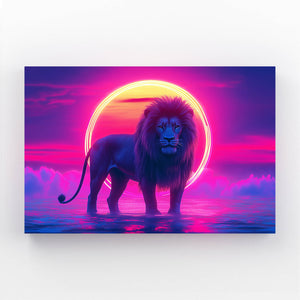 Lion Wall Art Neon Horizon | MusaArtGallery™