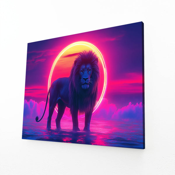 Lion Wall Art Neon Horizon | MusaArtGallery™