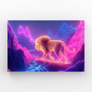 Lion Wall Art Neon Journey | MusaArtGallery™