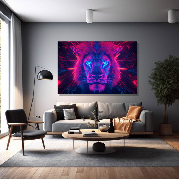 Lion Wall Art Neon Majesty | MusaArtGallery™