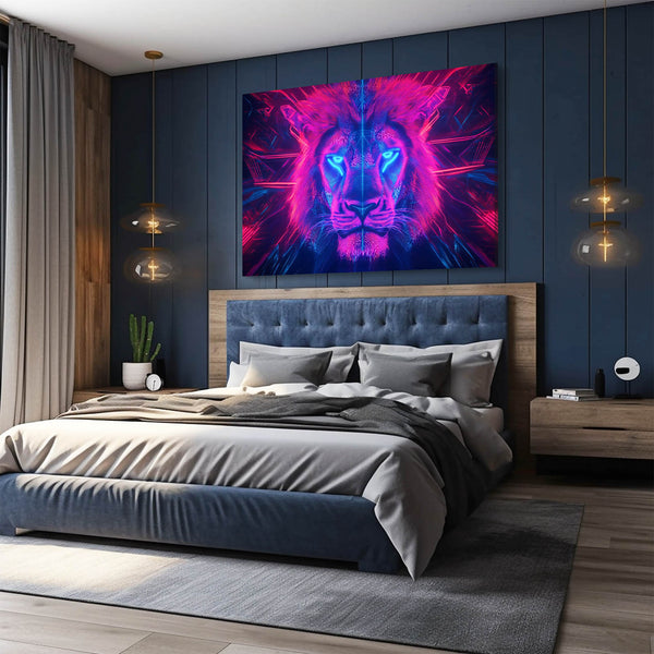 Lion Wall Art Neon Majesty | MusaArtGallery™