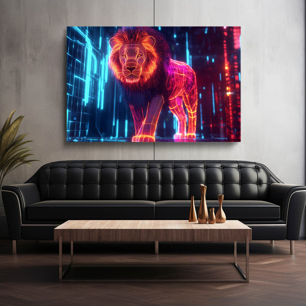 Lion Wall Art Neon Realm | MusaArtGallery™