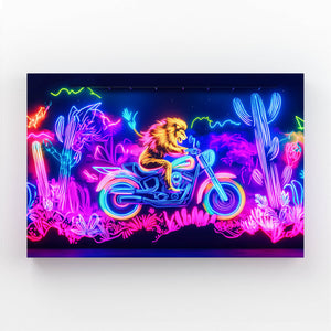 Lion Wall Art Neon Ride | MusaArtGallery™