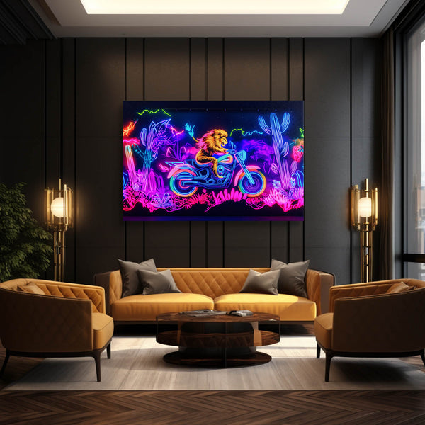 Lion Wall Art Neon Ride | MusaArtGallery™