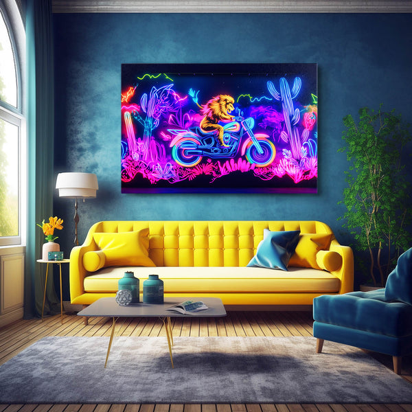 Lion Wall Art Neon Ride | MusaArtGallery™