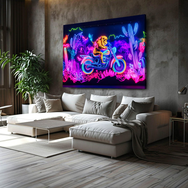 Lion Wall Art Neon Ride | MusaArtGallery™