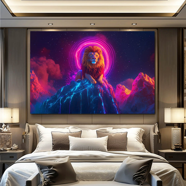 Lion Wall Art Neon Summit | MusaArtGallery™