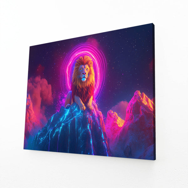 Lion Wall Art Neon Summit | MusaArtGallery™