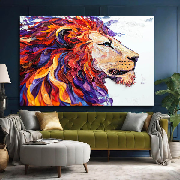 Lion Wall Art Regal Colors | MusaArtGallery™