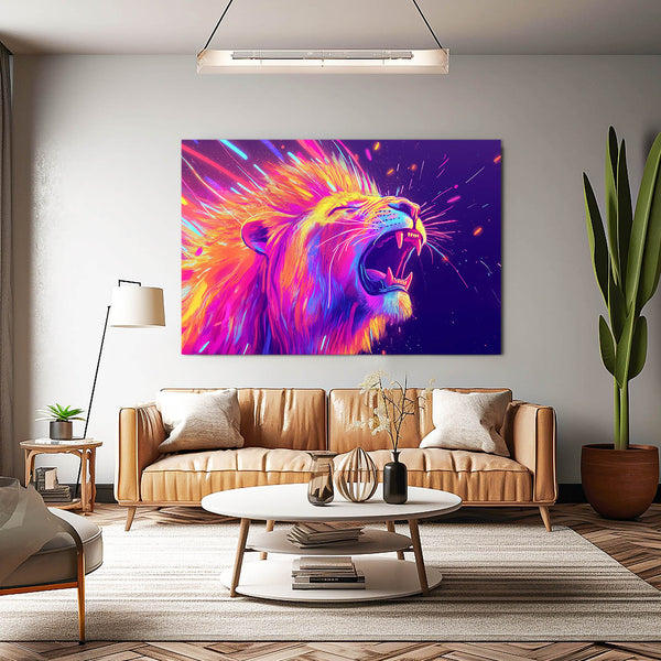 Lion Wall Art Roaring Blaze | MusaArtGallery™