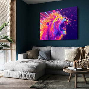 Lion Wall Art Roaring Blaze | MusaArtGallery™