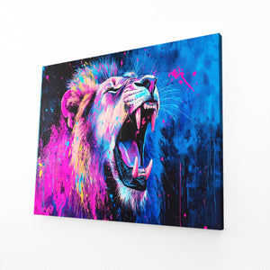 Lion Wall Art Roaring Canvas | MusaArtGallery™