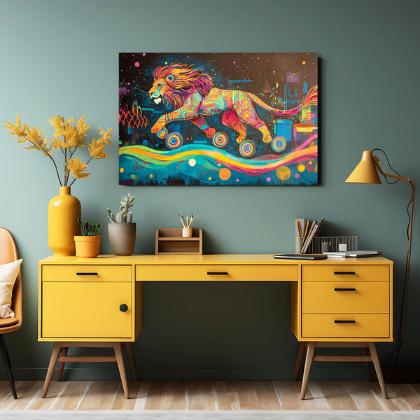 Lion Wall Art Roller Style | MusaArtGallery™