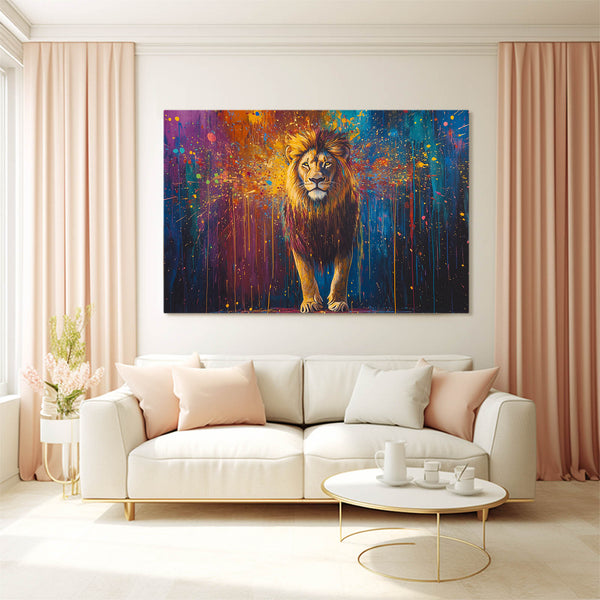 Lion Wall Art Splatter Majesty | MusaArtGallery™