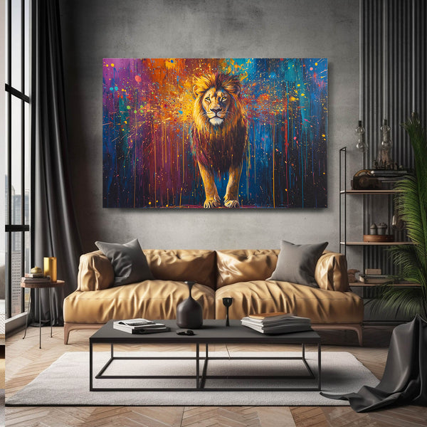 Lion Wall Art Splatter Majesty | MusaArtGallery™