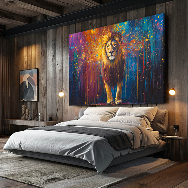 Lion Wall Art Splatter Majesty | MusaArtGallery™