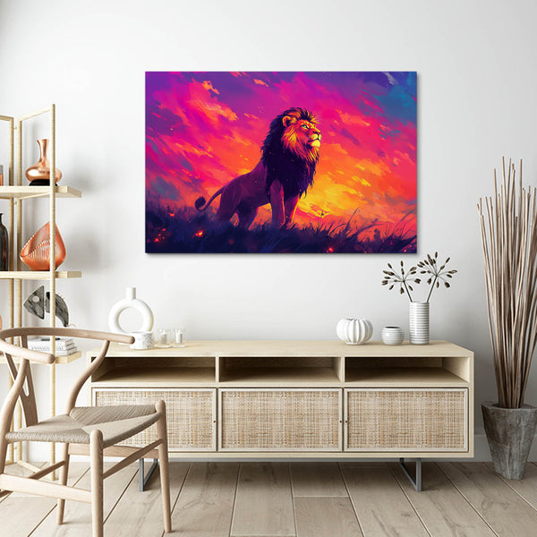 Lion Wall Art Sunrise Majesty | MusaArtGallery™