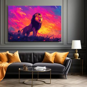 Lion Wall Art Sunrise Majesty | MusaArtGallery™