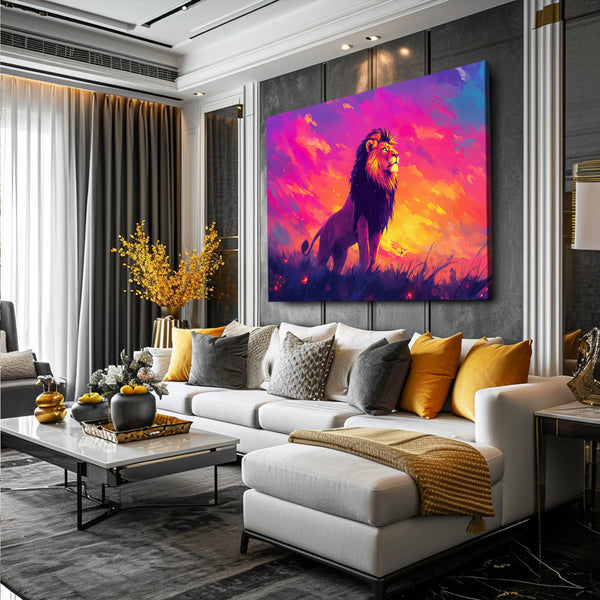 Lion Wall Art Sunrise Majesty | MusaArtGallery™