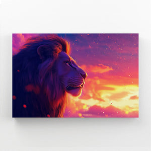 Lion Wall Art Sunset Glow | MusaArtGallery™