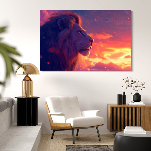 Lion Wall Art Sunset Glow | MusaArtGallery™