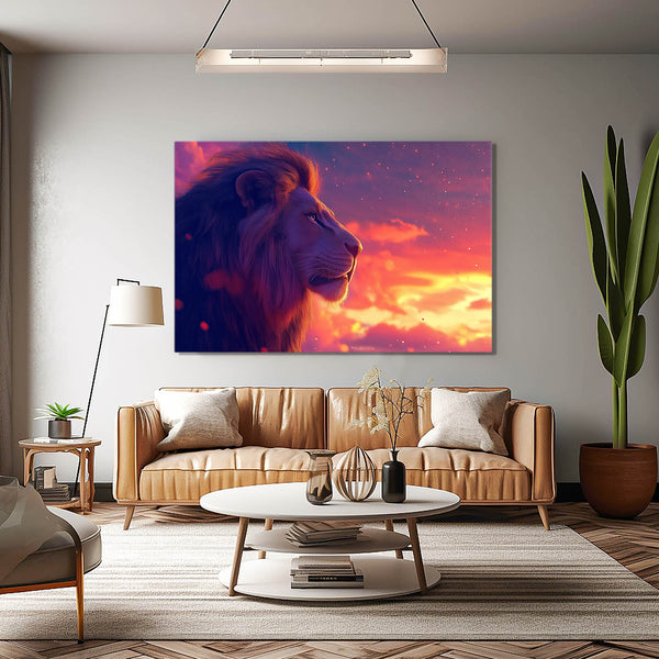 Lion Wall Art Sunset Glow | MusaArtGallery™