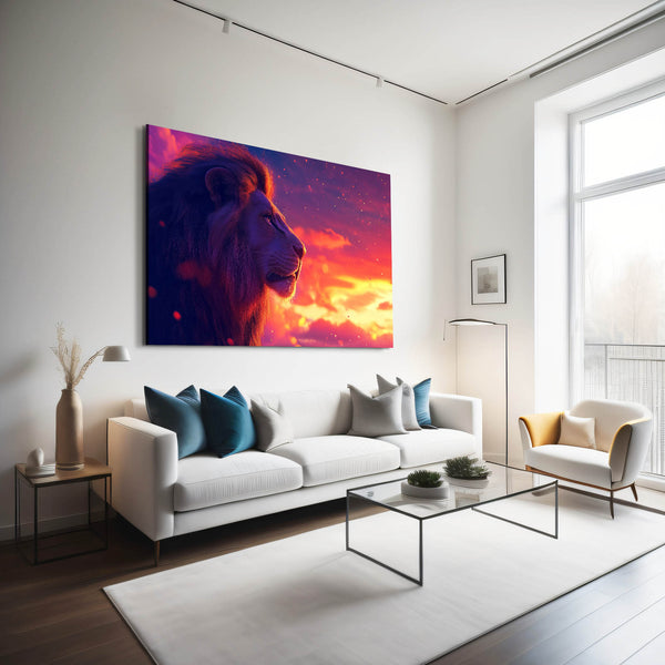 Lion Wall Art Sunset Glow | MusaArtGallery™