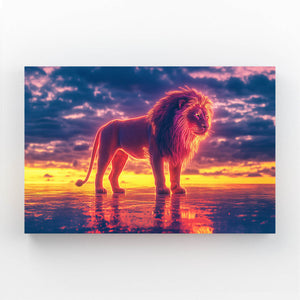 Lion Wall Art Sunset Majesty | MusaArtGallery™