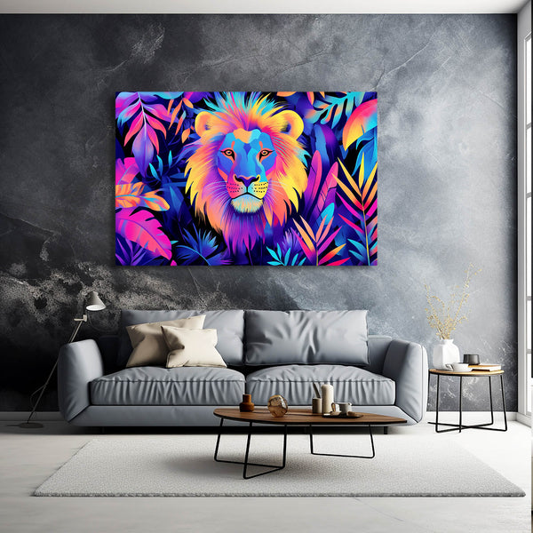 Lion Wall Art Tropical Glow | MusaArtGallery™