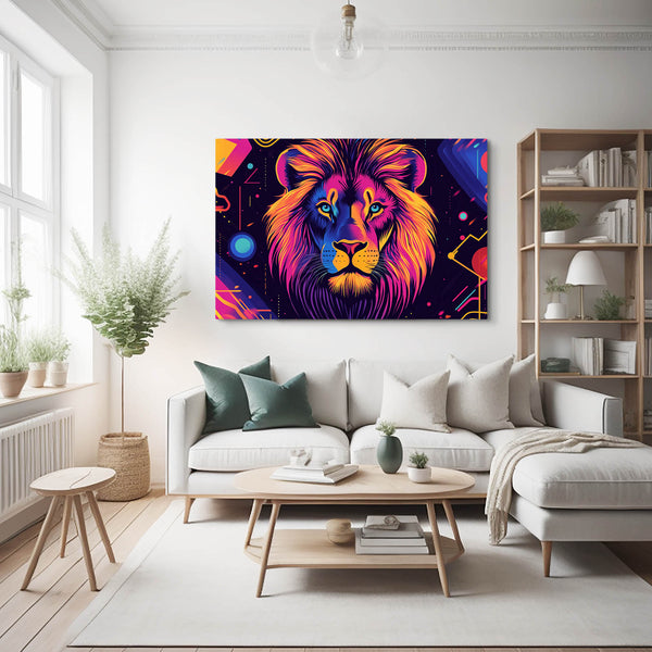 Lion Wall Art Vibrant Canvas | MusaArtGallery™