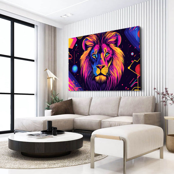 Lion Wall Art Vibrant Canvas | MusaArtGallery™