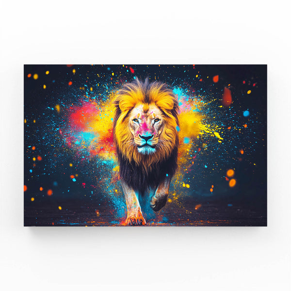 Lion Wall Art Vibrant Charge | MusaArtGallery™