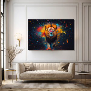 Lion Wall Art Vibrant Charge | MusaArtGallery™