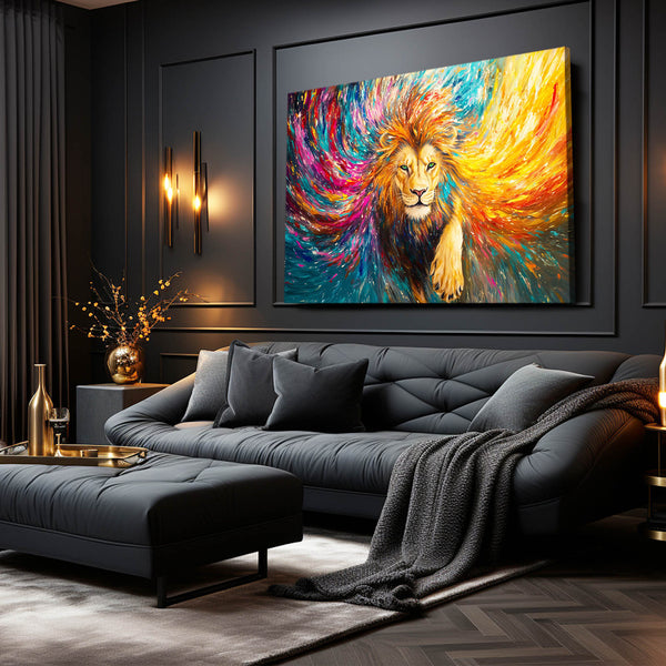 Lion Wall Art Vibrant Majesty | MusaArtGallery™