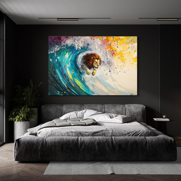 Lion's Surge Wall Art | MusaArtGallery™