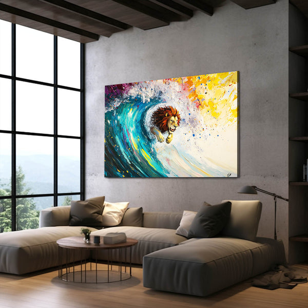 Lion's Surge Wall Art | MusaArtGallery™