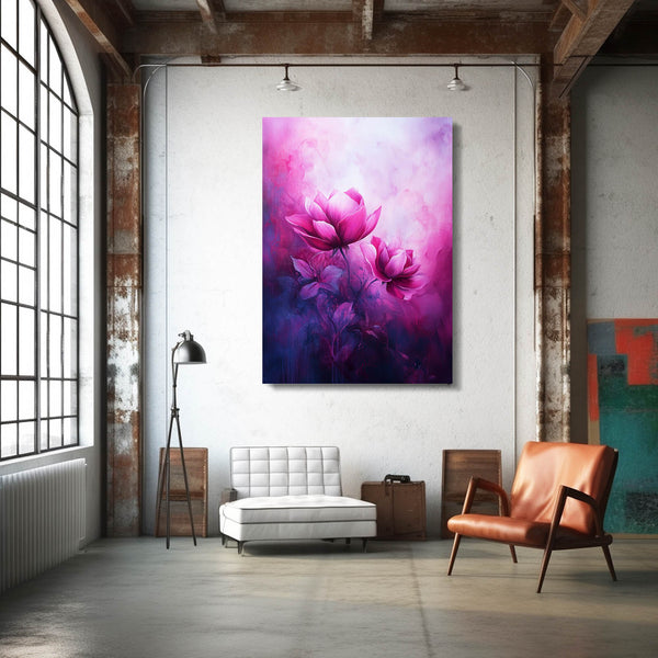 Lotus Bloom Pink Abstract Art | MusaArtGallery™