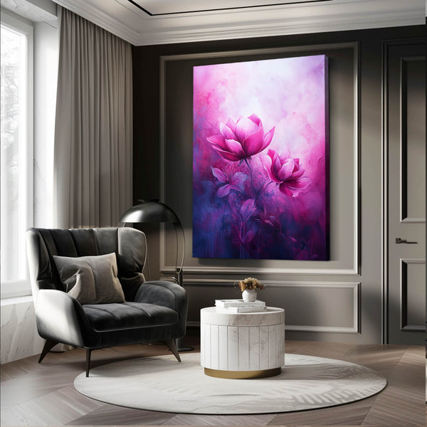 Lotus Bloom Pink Abstract Art | MusaArtGallery™