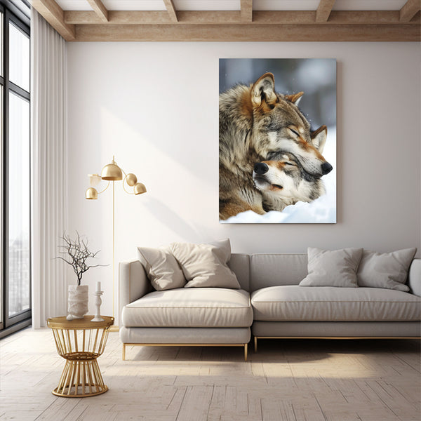 Loving Embrace Wolf Art | MusaArtGallery™