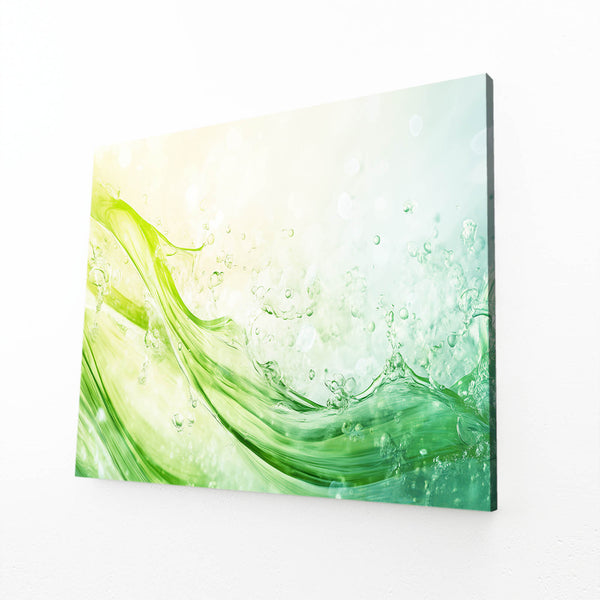 Luminous Wave Green Abstract Art | MusaArtGallery™