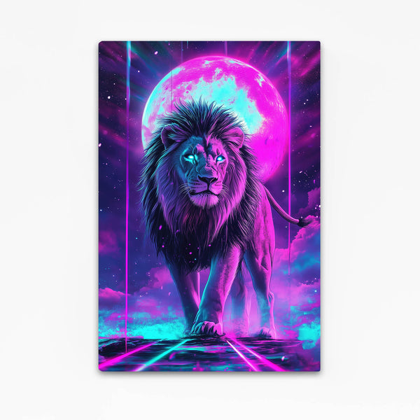 Lunar Glow Lion Wall Art | MusaArtGallery™