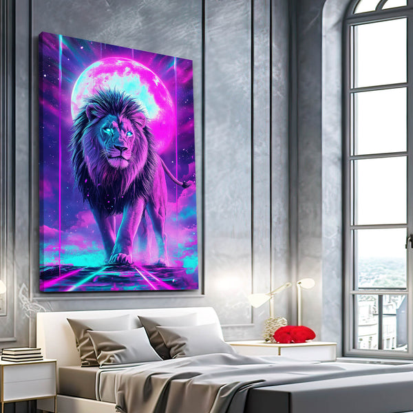 Lunar Glow Lion Wall Art | MusaArtGallery™