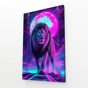 Lunar Glow Lion Wall Art | MusaArtGallery™